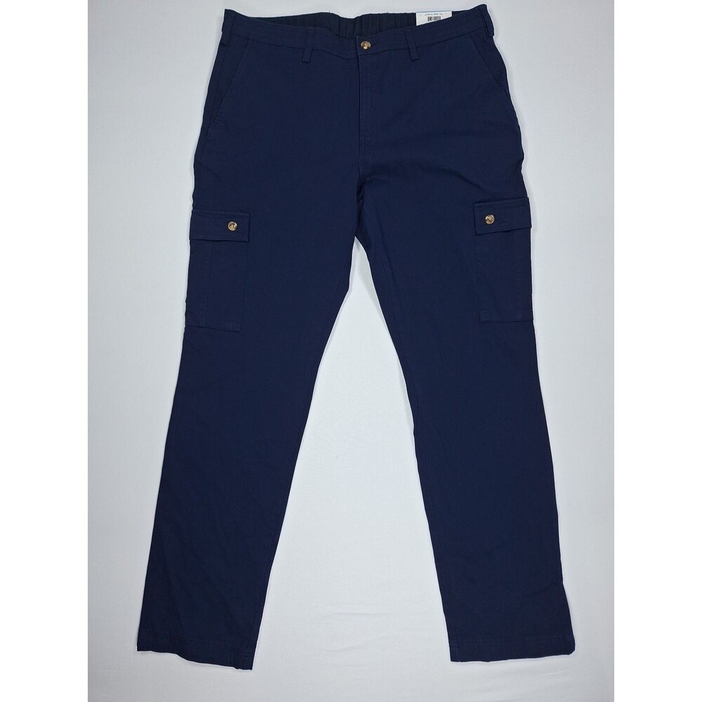Club Room Men's 36x34 Navy Blue Cargo Pants Classic Fit Comfort Stretch